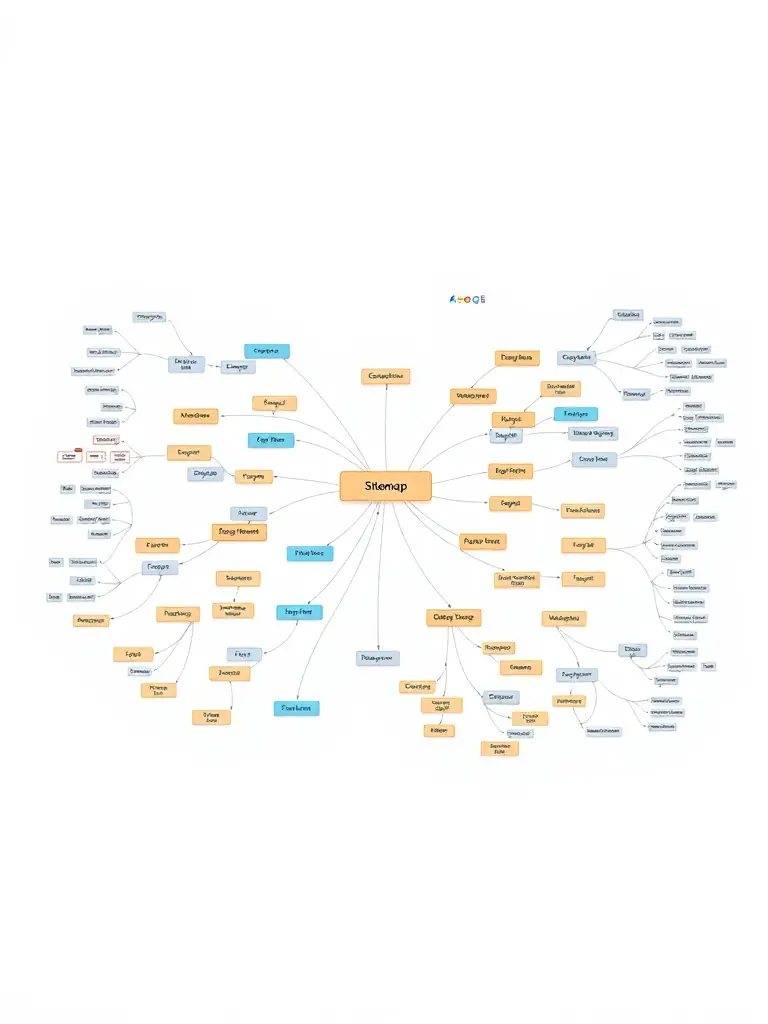 A sitemap diagram illustrating the structure of a website.