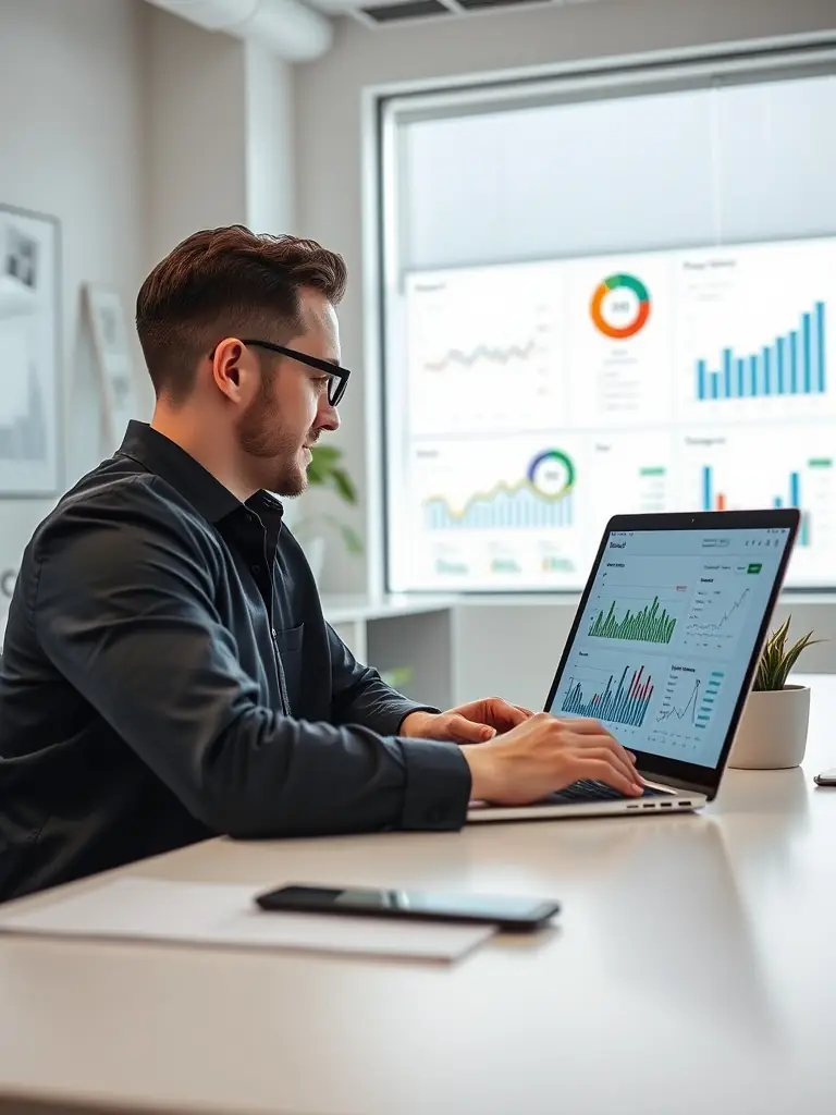 Digital marketing consultant analyzing Google Ads performance metrics.