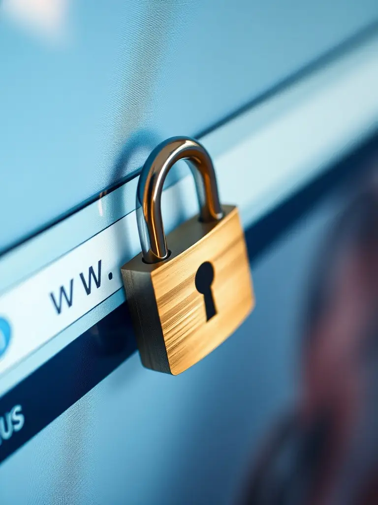 A secure padlock on a website URL bar.