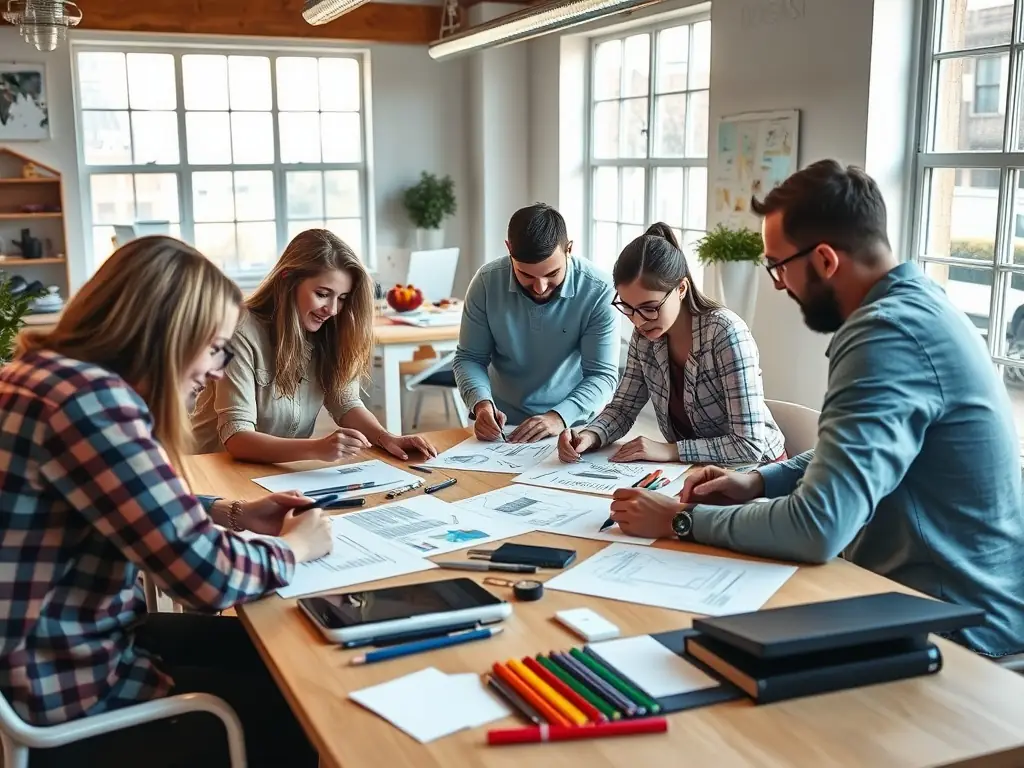 Creative team designing Google Ads campaigns.