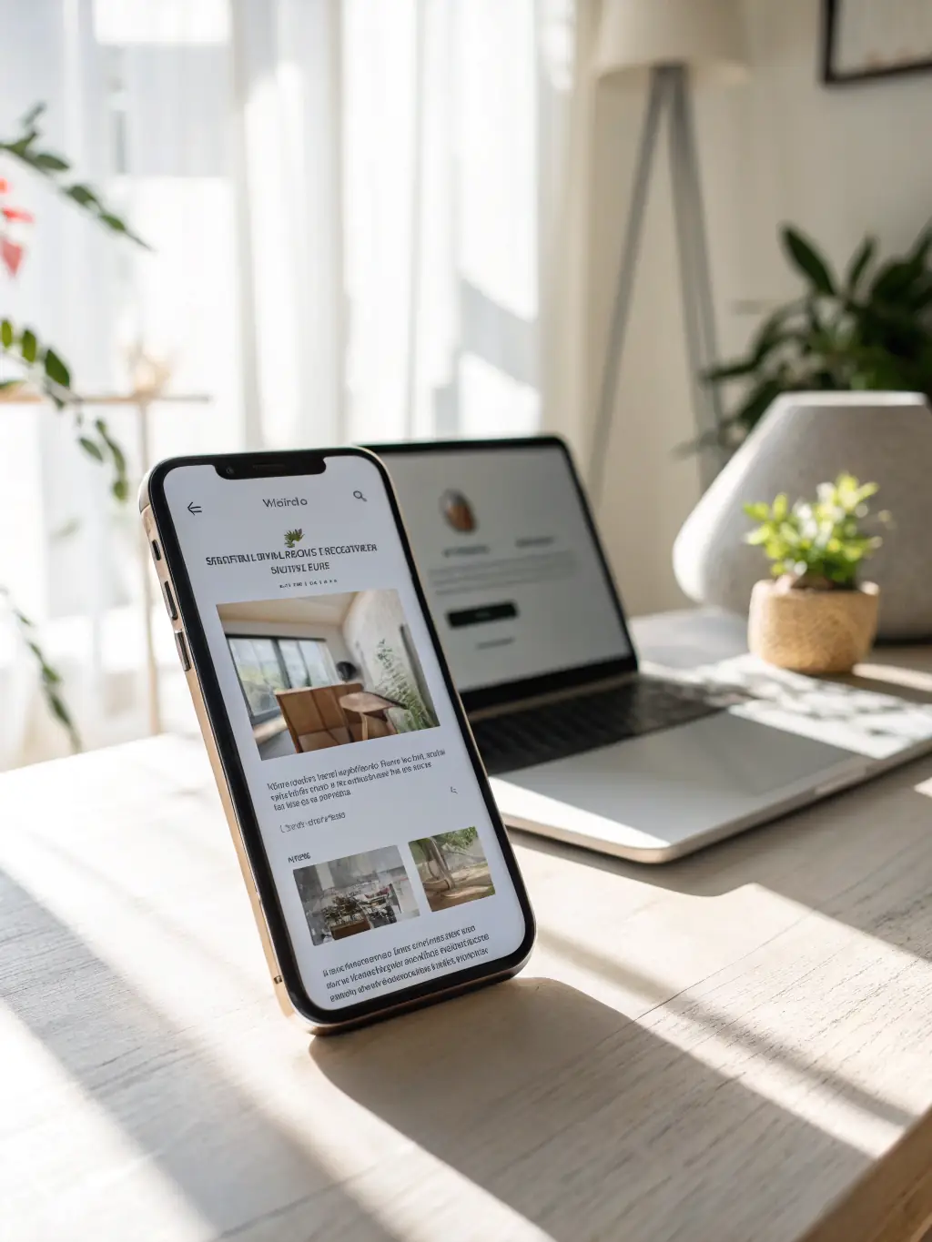 A mobile-friendly website design displayed on a smartphone.
