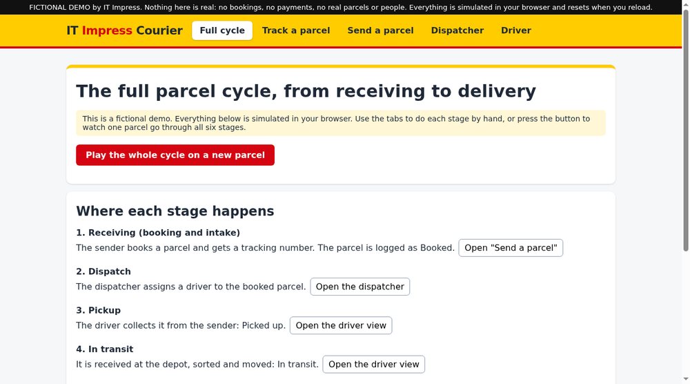 IT Impress Courier: full-cycle demo screenshot